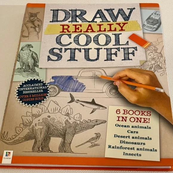 Draw Really Cool Stuff Kids Drawing Book Step by Step Hinkler Like New - Picture 16 of 16